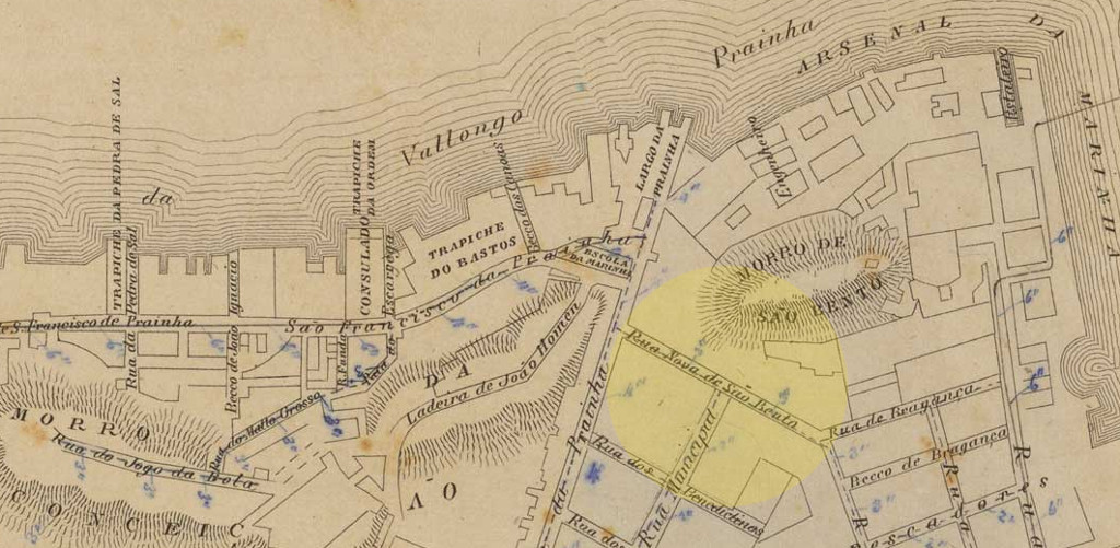 GUIA e plano da cidade do Rio de Janeiro. [S.l.: s.n.], 1858. 1 planta ; 30,2 x 40,7 em f. 35,5 x 47cm. Acervo digital da Biblioteca Nacional.