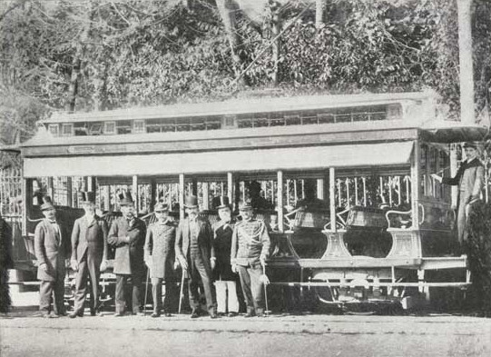 Inauguração do Bonde Elétrico.  Acervo digital da Biblioteca Nacional.