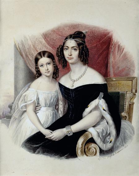 Retrato da duquesa de Bragança D.Amélia e sua filha, 