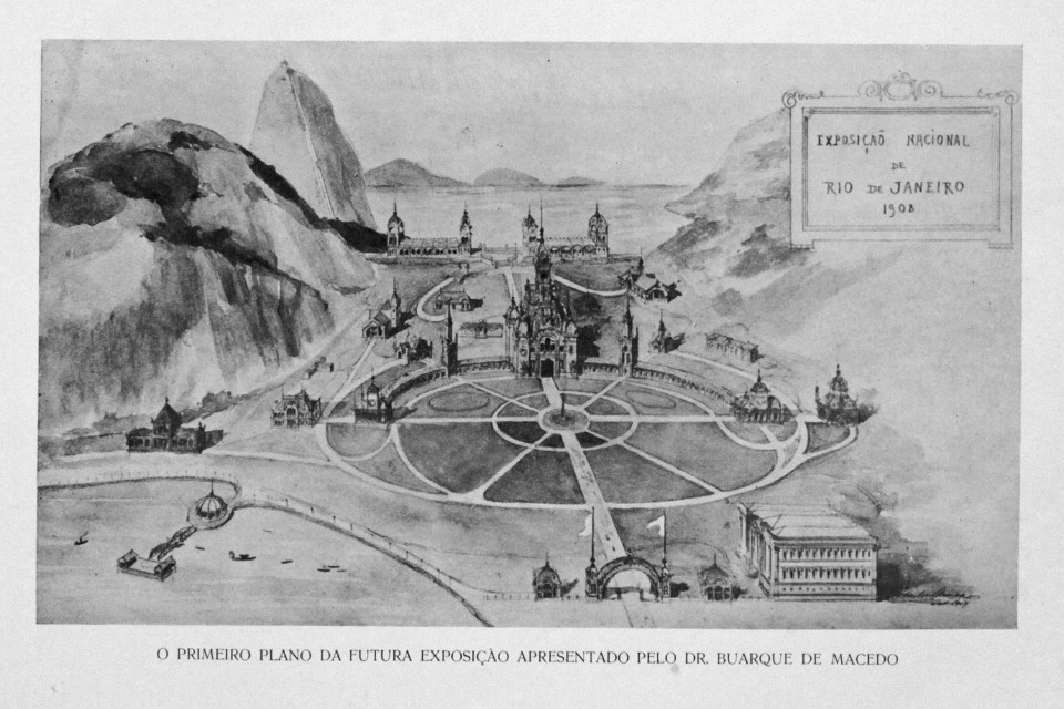 Primeiro plano da Exposição Nacional de 1908 apresentado pelo Dr. Buarque de Macedo. Revista Kosmos – Ano IV – Número 10 – Outubro de 1907.