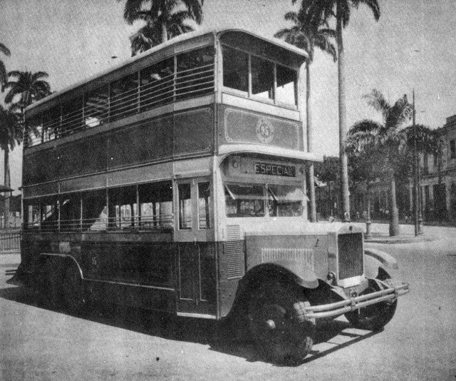 Ônibus de dois andatres “chope-duplo”, em 1928