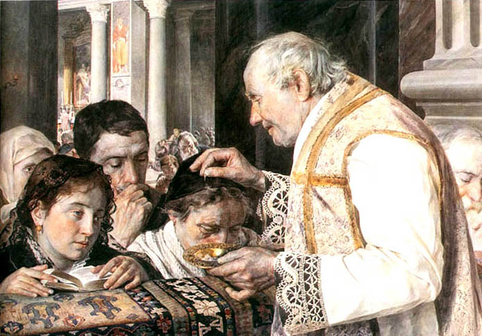 Julian Fałat, Popielec (Ash Wednesday - Quarta Feira de Cinzas), 1881, via .